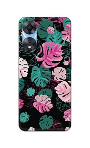 Image of Printed Hard Back Cover for Oppo A78 5G Back Cover (Seamless Leaves) -190724(EA)
