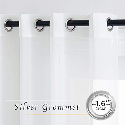 Image of NICETOWN White Sheer Curtains 84 inches Long, Chiffon Semi Sheer Curtain Panels for Bedroom, Home Decoration Solid Voile Panels (2-Pack, 55 Wide)
