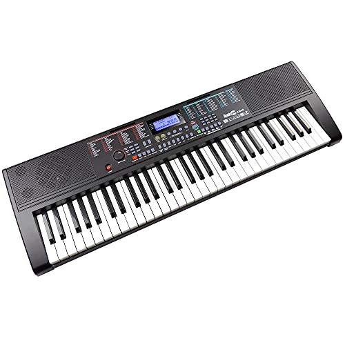 Rockjam 61-Key Keyboard Piano Kit with Keyboard Stand, Piano Bench, Headphones, Piano Note Stickers & Lessons, RJ660-SK, Black - 2