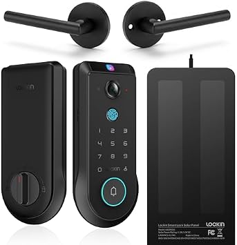 Lockin Venoris Pro Palm Vein Smart Lock + Solar Panel+Lockin Entry Door HandleRound