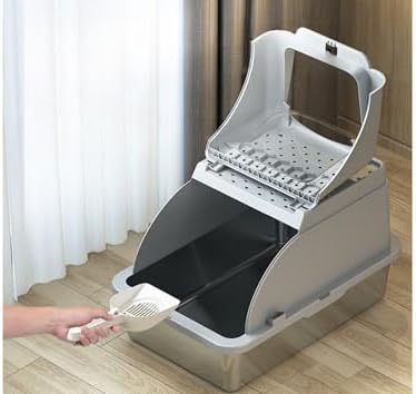 Arenero para gatos - Arenero XXL Premium - De acero inoxidable co...