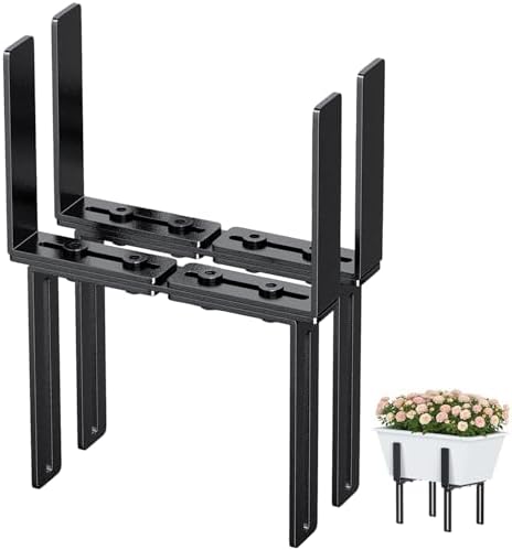 2er H-Form Blumenkastenhalterung, Balkonkastenhalter Ohne Bohren Passend für Balkongeländer von 1,5–32 cm und Blumenkasten von 15–23 cm, Balkonkasten Halterungen für Blumenkasten G