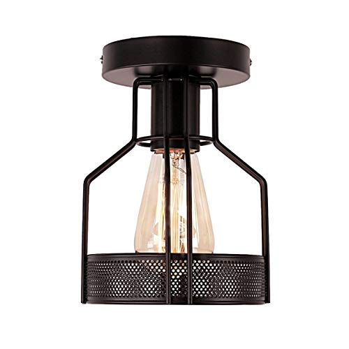 Lustre rétro en fer noir pour illuminer votre bar, café ou salon style loft