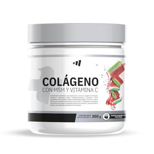 MM Supplements - Colágeno Hidrolizado + Magnesio + MSM + Vitamina C 300g en Polvo - Complejo DigeZyme - Mejora Articular, Huesos, Piel y Dientes - Sistema Inmunológico - Sabor Chuches Sandía