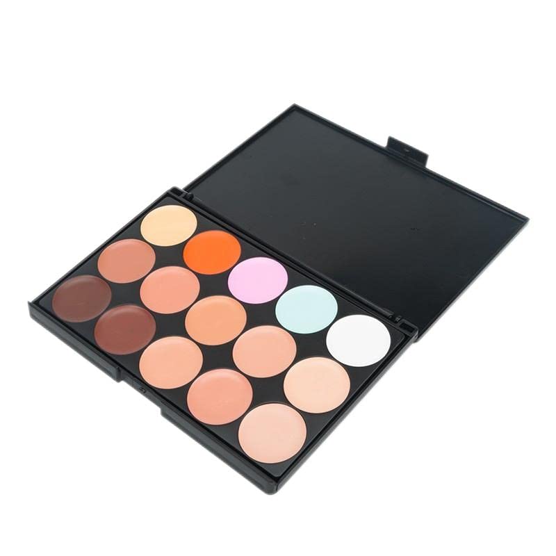 15 Colors Concealer Foundation Contouring Cream and Highlighter Makeup Set - Contouring Foundation/Concealer Palette - Vegan, Animal free and hypoallergenic (z15-03)
