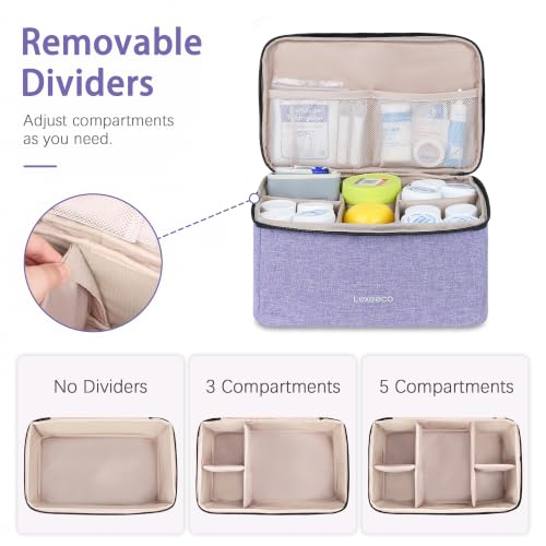 Image of Lexeeco Dual Layers Medicine Pill Bottle Organizer Bag with Lockable Zipper