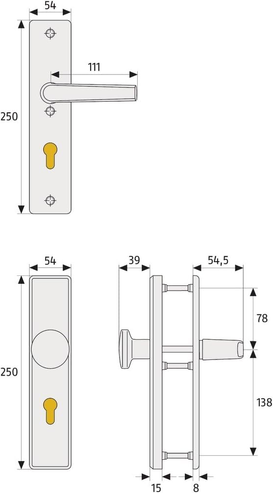 Abus Herraje de protección de puerta HLS214 F9, acero inoxidable, 31698