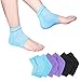 Moisturizing Socks, 3 Pairs-Moisturizing/Gel Heel Socks for Dry Cracked Heels, Open Toe Socks, Ventilate Gel Spa Socks to Heal and Treat Dry, Gel Lining Infused with Vitamins (Blue, Purple, Black)