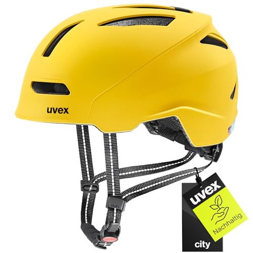 uvex urban Planet - robuster City-Helm für Damen und Herren - aus Recyclingmaterial - optimierte Belüftung - sunbee matt - 58-61 cm