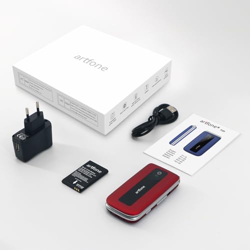 artfone F20 Seniorenhandy Klapphandy Ohne Vertrag丨2G GSM Handy für Senioren丨Dual SIM Großtasten Mobiltelefon丨2,4 Zoll Farbdisplay丨SOS Notruftaste丨FM Radio丨Sprachansage丨Kurzwahl丨1300mAh Akku - Rot