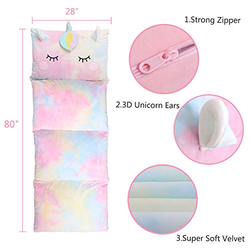 Yoweenton Unicorn Kids Floor Pillows Bed Seat Cover Queen Size Fold Out Lounger Chair Bed For Boys Girls Floor Cushion For Kids Room Decoration Cover Only #TOP2