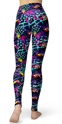 Image of sissycos Women's 80s Leggings Neon Artistic Splash Printed Pants