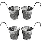 【Forma y tamaño óptimos】 Estas macetas de hierro con asas para colgar agregan estilo y color a su jardín. Diámetro superior: 11 cm, diámetro inferior: 8 cm, altura de la olla: 10,5 cm, longitud del gancho: 6,5 cm.