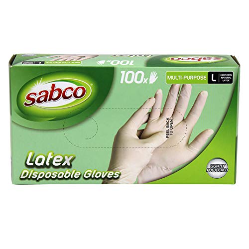 image for Sabco Sabco Large Disposable Latex Gloves - 100Pk, Large (SAB80038), W