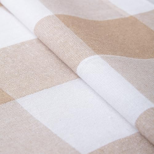 Miniatura 5 de Encasa Xo Servilletas De Algodón Juego De 6 Verificaciones De Buffalo Beige Tamaño 43x43 Cm Servilletas De Mesa Lavables A Máquina Y Reutilizables