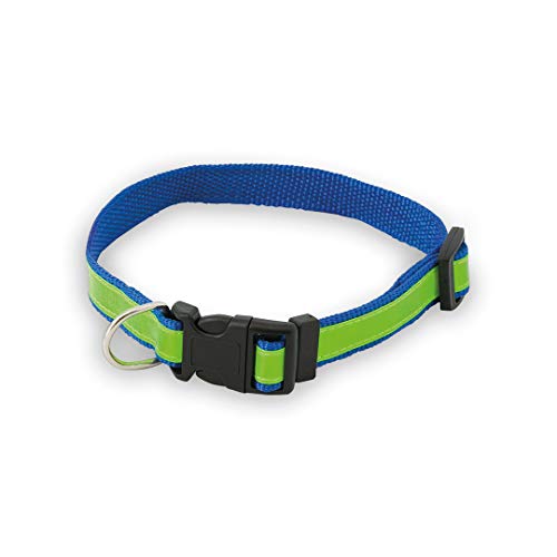 Cyber Urbano Collar Reflectante para Perro - Tira Reflexiva Fluorescent para Mascotas Que Brilla en la Oscuridad - Seguridad Nocturna (Azul) Cover