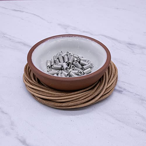 Fun-Weevz 10 Meters Of 2Mm Genuine Leather Cord For Jewelry Making Adults With Jewelry Findings, Thread Leather Necklace Cord, String For Bracelets, Craft Macrame Supplies Twine (Natural) #TOP2