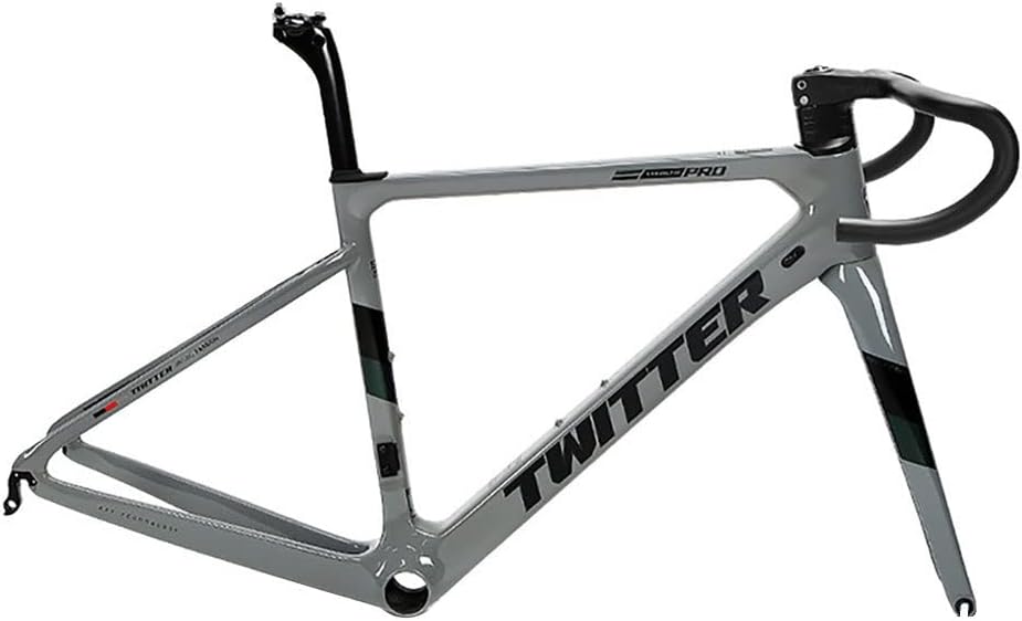 700c Road Bike Frameset C Brake Carbon Frames with Fork + Seat Tube + Integrated Handlebar ，QR 100/130mm Frame 45/48/51/54CM(Blue,48CM)