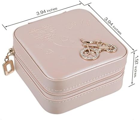 MelonYorki Travel jewellery box jewellery organiser PU leather jewellery storage boxes for Rings Earrings Necklace Birthday Gift (Rose Gold)