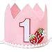 Agkvw Strawberry 1st Birthday Crown for Girls - Berry First Birthday Decoration, Sweet One 1st Birthday Hat, Berry Sweet Birthday Decor, 1st Birthday Photo Props