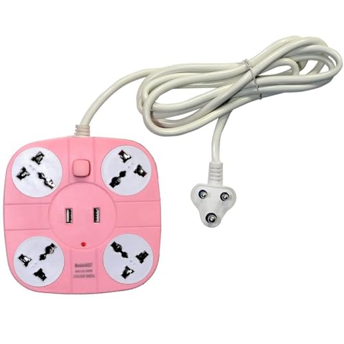 Image of 4 Socket Extension Board with 2 USB Ports | Surge Protector | Universal Compatibility | Heavy Duty Cable | Overload Protection.