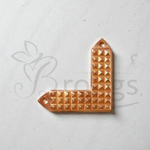 Image of Vastu Copper L Shape Pyramid Strip |Size-3.5Inch |Weight- 112gm Approx | Vastu Remedy Tool |Angle Strip with Pyramid Design for Correcting Corner | Home & Spritual Decor | Pack of 1