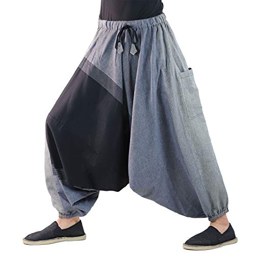 KUNST UND MAGIE - Pantalones harén unisex (talla única) Grau / Schwarz Talla única