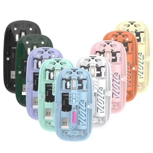 Image of M233 Transparent Mouse Bluetooth 5.2 & 2.4G, Rechargeable Type C, RGB Wireless Mouce Wireless Optical Gaming Mouse, 400Mah Big Battery, Wireless Rechargeable Mouse (Purple)