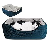 Miguel Cat Beds for Indoor Cats Washable, Rectangle Cat Beds with Removable Cushion for Small Dogs,