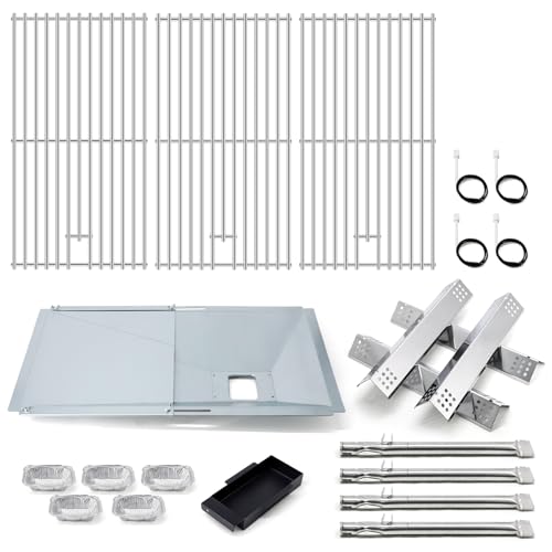 Image of Replacement Parts for Monument Grill 35633 41847NG 24367 24633, A0212926 Main Burner & D010012307 Flame Tamer & A0212804 Cooking Grid & Grease Tray & Igniter for 35633 Monument Grill