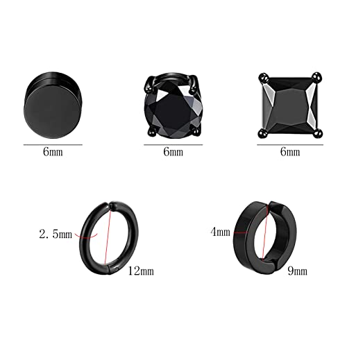 Image of NEWITIN 15 Pairs Magnetic Stud Earrings for Men Stainless Steel Magnetic Earrings Men Clip on Earrings Non Piercing Cross Earrings Unisex CZ Hoop Dangle Magnetic Earrings for Men Women