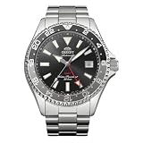 Orient Sports Mako Gmt - Orologio Da Polso Da Uomo Automatico E A Carica Manuale Meccanico Sportivo Bracciale E Cassa In Acciaio Inox Di Colore Grigio Quadrante Analogico Nero - RA-BC0001B