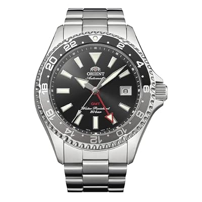 Orient Sports Mako Gmt - Orologio Da Polso Da Uomo Automatico E A Carica Manuale Meccanico Sportivo Bracciale E Cassa In Acciaio Inox Di Colore Grigio Quadrante Analogico Nero - RA-BC0001B