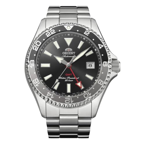 Zegarek Orient Mako GMT, szafirowe szkło + automat Orient F6P22 + 200 m + stalowa bransoleta + GMT