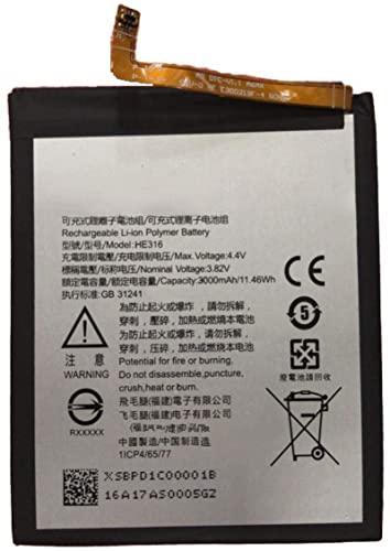 Image of Original (HE316) 3000mAh Replacement Part for Nokia 6 HE316 HE317 HE335 TA-1000 TA-1003 TA-1021 TA-1025 TA-1033 TA-1039 with 6 Months Warranty.