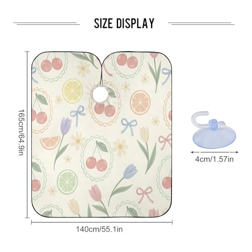Capa para cortar cabello impermeable floral con cierre ajustable miniatura 3