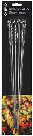 Chef Aid Metal Skewers, Ideals for BBQ's and Homemade Kebab's, Silver, 25.5 cm