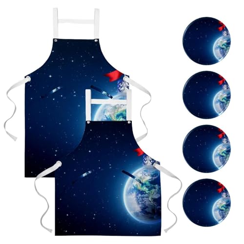 Tablier de cuisine lot de 2 avec broches pour restaurant bistrot et nettoyage