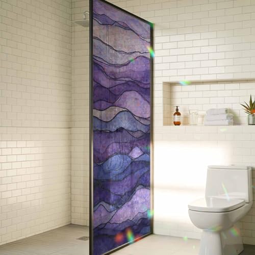 Vinilo decorativo para ventana con diseño Ombre púrpura 3D miniatura 4