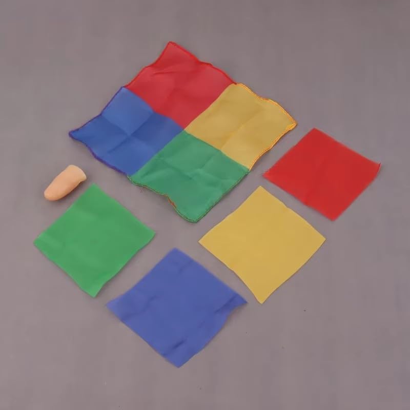 SUMAG Thumb Tip Blendo Silk Magic Tricks Handkerchiefs 4 Silk Joined into One Magic Stage Illusions Props Gimmick Mentalism