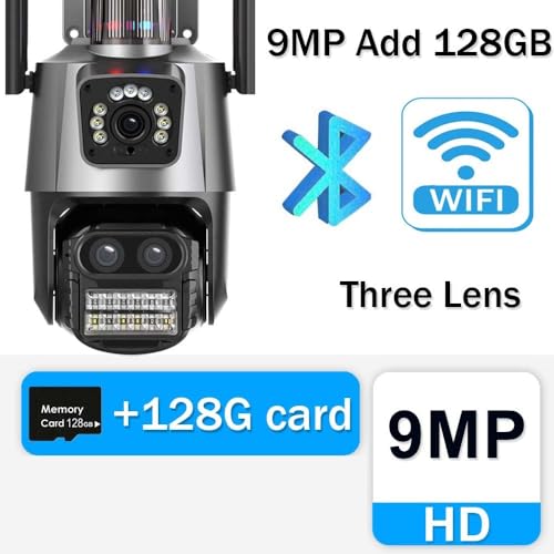 Cámaras de vigilancia de 9MP con tres lentes: evite robos con la alarma de luz policial 3