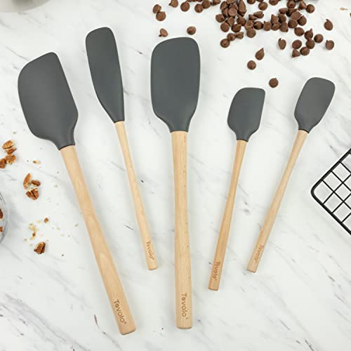 Tovolo 60125-200 Flex-Core Spatula Wood Handled High Heat Resistant 5 Piece Cooking Utensils Set thumb #2