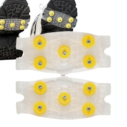 Ice Cleats - Empuñaduras de hielo para uñas – Par de pinchos de nieve de hielo para invierno, TPE, par de espigas de nieve de hielo, 11 x 5 cm, antideslizantes, con 5 tacos de acero, crampones de