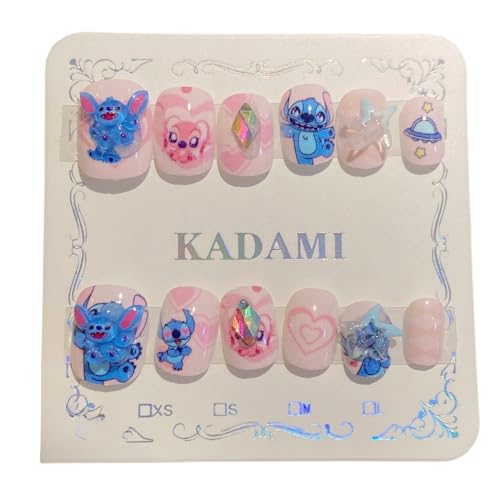 FASHION YO - Set di 12 unghie finte in acrilico per bambini - Copertura completa - Glitter - Unicorno arcobaleno - Sirenetta - Regalo di compleanno per ragazze (12 pezzi)