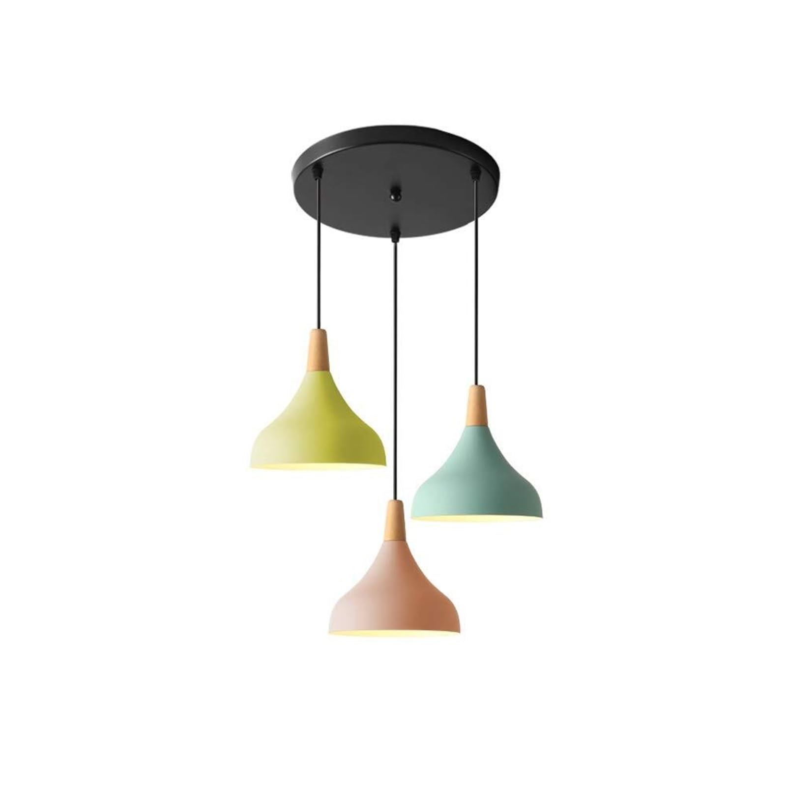 HUAYUSEDF Three Head Wrought Iron Pendant Lamp Chandelier Hanging Lighting Ceiling Fixture Adjustable for Dining Room Living Home