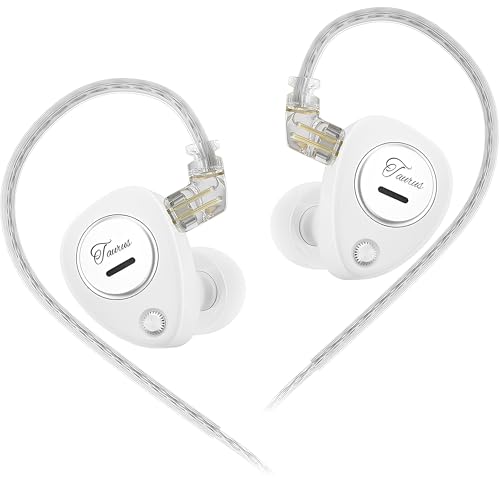 Écouteurs intra-auriculaires double pilote dynamique HiFi KZ Taurus blanc prise 3,5mm sans micro