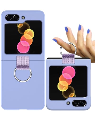 AICase for Samsung Galaxy Z Flip 7 FE Case/Z Flip 6 Case with Ring, Protective Slim Thin Women Girl Cute Phone Case, Light Blue