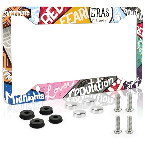 Taylor Inspired License Plate Frame for Car, License Plate Cover with Screws for Standard U.S. Canada, Stainless Steel Car Accessories Decor 12x6 Inch