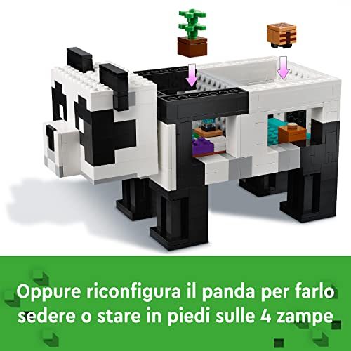Minecraft Il Rifugio del Panda, Modellino da Costruire di Casa Giocattolo con Personaggi e Animali, Giochi per Bambini, Ragazzi e Ragazze, Idea Regalo 21245 - Lego - Immagine 5