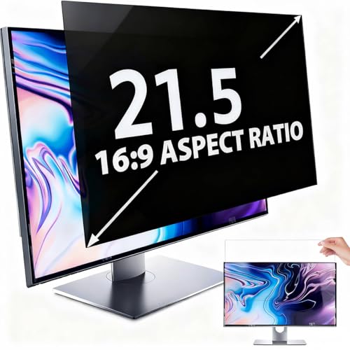 salipt Filtro de pantalla de privacidad de computadora de 21.5 pulgadas para pantalla ancha 16:9, filtro de privacidad de pantalla de monitor, antiespía, antirreflejos, bloqueo de luz azul, película